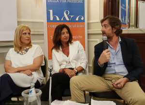 Patrizia Serenella, Direttore responsabile formazione Event Lab, Ilaria Micacchi, Direttore generale Health Care Italia Roma e Rome American Hospital e Maurizio Tralcini, Segretario Fondazione Health Care and Research Onlus